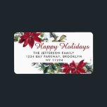Étiquette Red Poinsettia Christmas Retour Adresse Label<br><div class="desc">Complétez votre séjour avec l'élégante beauté de la collection Red Poinsettia : https://www.zazzle.com/collections/christmas_red_poinsettia_flowers-119433546241090518？rf=238259176291992805 Surprenez et réjouissez vos proches et rendez la fête inoubliable.
Pour plus de personnalisation,  veuillez cliquer sur le lien "customiser plus loin" et utiliser notre outil de conception pour modifier ce modèle.</div>