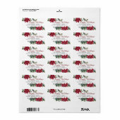 Étiquette Red Poinsettia Christmas Retour Adresse Label (Feuille entière)
