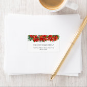 Étiquette Red Poinsettia Festive Noël Adresse de retour (En situation)