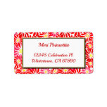 Étiquette Red Poinsettia Gold Frame Editable Address Label<br><div class="desc">A festive address label with editable script letters in red,  on a white background with a gold frame,  on a floral red poinsettia allover holiday pattern.</div>