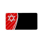Étiquette Red Polka Dot Black Star de David (Devant)