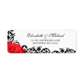 Étiquette Red Rose Black Flouring Adresse de retour (Devant)