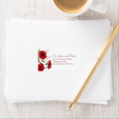 Étiquette Red Rose Romantic Wedding Address Labels (En situation)