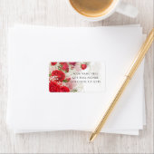 Étiquette Red Roses & Babys Breath Elegant Floral Wedding  (En situation)