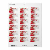 Étiquette Red Roses & Babys Breath Elegant Floral Wedding  (Feuille entière)