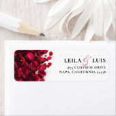 Étiquette Red Roses Mariage Adresse de retour (En situation)