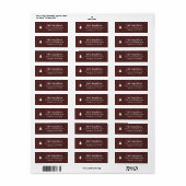 Étiquette Red Rustic Tree Woodgrain Return Address Label (Feuille entière)