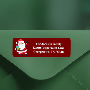 Étiquette Red Santa Claus Jote Christmas Return Adresse