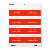 Étiquette Red Script Modèle Joyeux Noël Livraison (Feuille entière)