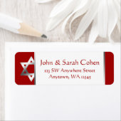 Étiquette Red Silver Star of David Adresse de retour (En situation)