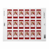 Étiquette Red Snowflakes PHOTO Noël Adresse de retour (Feuille entière)