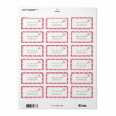 Étiquette Red Sucre de canne Stripes Moderne de vacances Adr (Feuille entière)