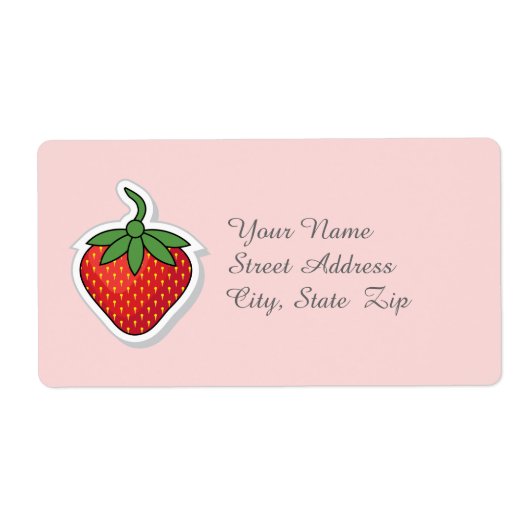 Étiquette Red Sweet Strawberry - modèle Votre adresse (Devant)