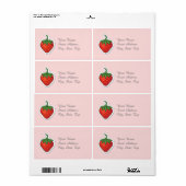 Étiquette Red Sweet Strawberry - modèle Votre adresse (Feuille entière)
