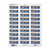 Étiquette Red Train Christmas Tree Return Address Label (Feuille entière)