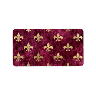 Étiquette Red Velvet Fleur de Lis Mardi gras d'Orleans
