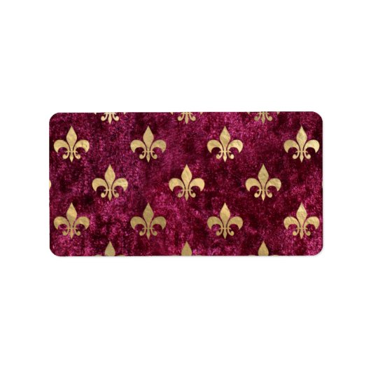Étiquette Red Velvet Fleur de Lis Mardi gras d'Orleans (Devant)