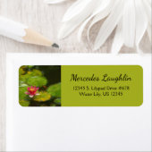 Étiquette Red Water Lily Blossom Impressionistic Digital Art (En situation)