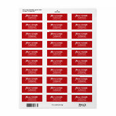 Étiquette Red Whimsical moderne Retourner l'adresse (Feuille entière)