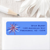 Étiquette Red White & Blue Starburst (En situation)