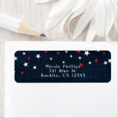 Étiquette Red White & Blue Stars Denim Party Invitation (En situation)