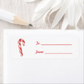 Étiquette Red White Candy Cane Christmas (En situation)