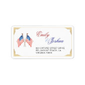 Étiquette Red White et je fais 4 juillet Mariage patriotique (Devant)