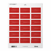 Étiquette Red & White Monogramme Adresse de retour (Feuille entière)