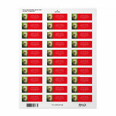 Étiquette Red Your Pet's Photo Custom Return Address Label (Feuille entière)