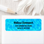 Étiquette Réflexions sur l'eau de la piscine bleu chatoyante (En situation)