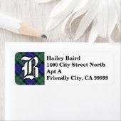 Étiquette Regal Clan Baird Tartan Monogramme (En situation)