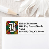 Étiquette Regal Clan Buchanan Tartan Monogramme (En situation)