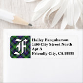 Étiquette Regal Clan Farquharson Tartan Monogramme (En situation)