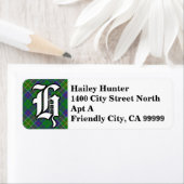 Étiquette Regal Clan Hunter Tartan Monogramme (En situation)