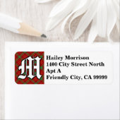 Étiquette Regal Clan Morrison Tartan Monogramme (En situation)