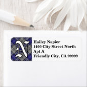 Étiquette Regal Clan Napier Tartan Monogramme (En situation)