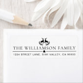 Étiquette Regal noir & blanc Reindeer Laurel Wreath Crest (En situation)