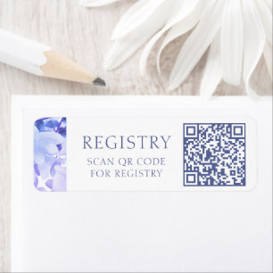Étiquette Registre cadeau Mariage QR Code Aquarelle Floral