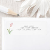 Étiquette Registre de mariage élégant de tulipe rose moderne (En situation)