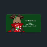 Étiquette Reindee Christmas Holiday Adresse de retour Label<br><div class="desc">Habille tes enveloppes, cartes de noël, invitations à la fête de noël et cartes de remerciements avec nos étiquettes d'adresse de retour de noël de rennes mignonnes! Cette étiquette d'adresse de retour contient le renne le plus doux placé sur un arrière - plan vert. La touche finale parfaite pour vos...</div>