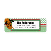 Étiquette Reindeer Chevron ZigZag Retour d'adresse (Devant)