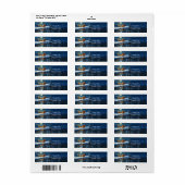 Étiquette Reindeer Christmas Sleigh Return Address Label (Feuille entière)