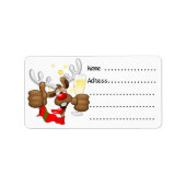 Étiquette Reindeer Drunk Funny Caractère de Noël (Devant)