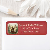 Étiquette Reindeer & Garland Christmas Retourner l'adresse É (En situation)