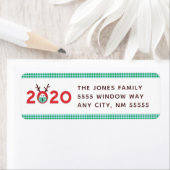 Étiquette Reindeer Masqué 2020 Custom Holiday Adresse de ret (En situation)