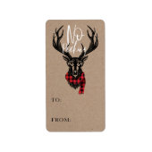 Étiquette Reindeer Plaid Cosy & Chaud Red Buffalo Non Peeer (Devant)