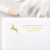 Étiquette Reindeer | Typographie de Noël Gold Foil (En situation)