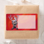 Étiquette Reindees Noël Sur Vert (En situation)