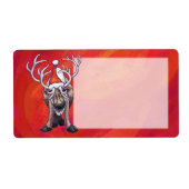 Étiquette Reindees Noël Sur Vert (Devant)