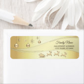 Étiquette Reinder Sleigh Christmas Balls Retourner l'adresse (En situation)